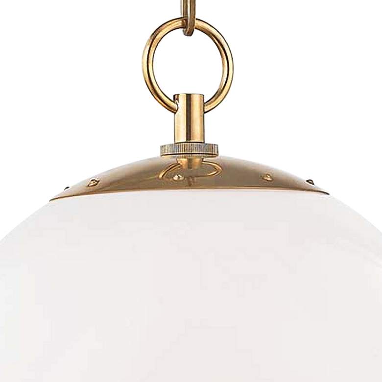 Image 3 Hudson Valley 11 1/2" Sphere No.1 Brass and White Globe Mini Pendant more views
