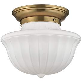 Image1 of Hudson Valley 12" Wide Aged Brass Ceiling Light