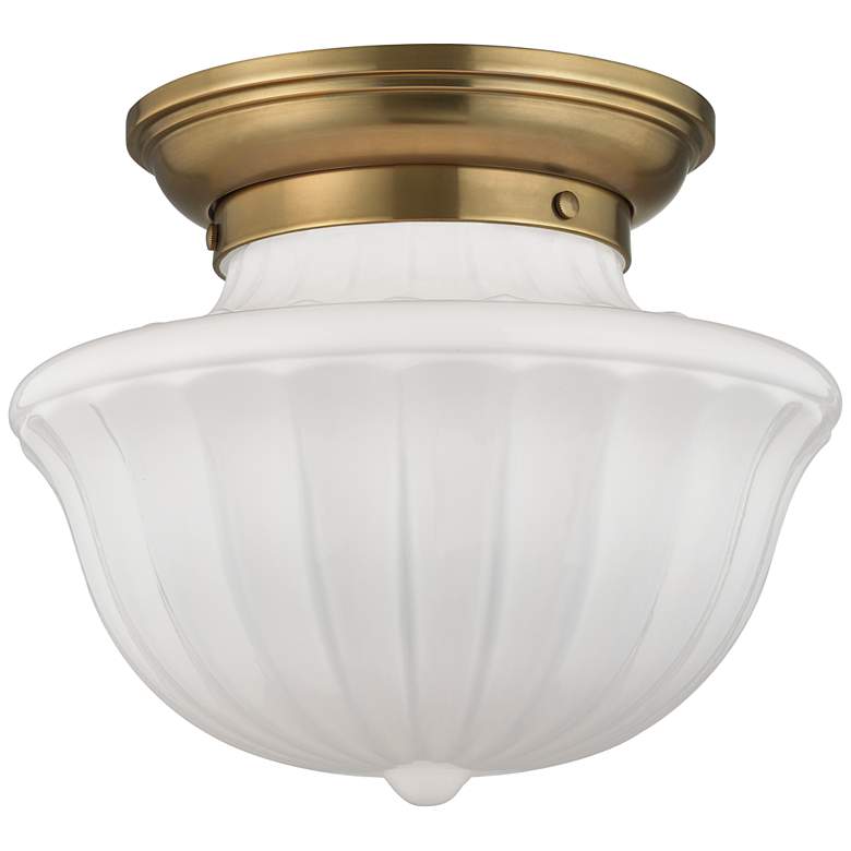 Image 1 Hudson Valley 12" Wide Aged Brass Ceiling Light
