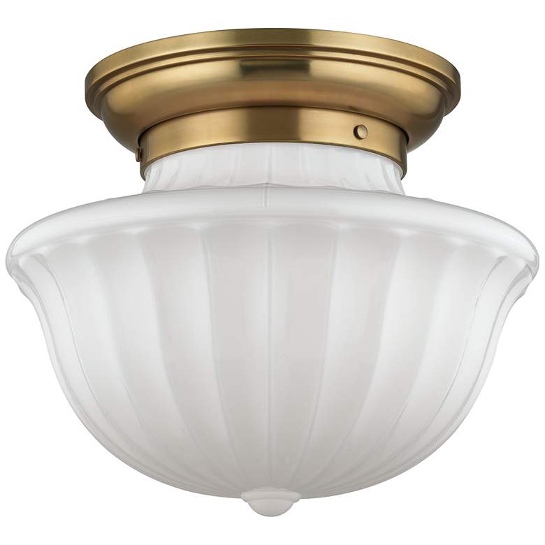 Image 1 Hudson Valley 15" Wide Aged Brass Ceiling Light