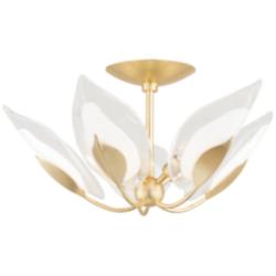 Hudson Valley 24" Wide Gold Leaf 5-Light Ceiling Light