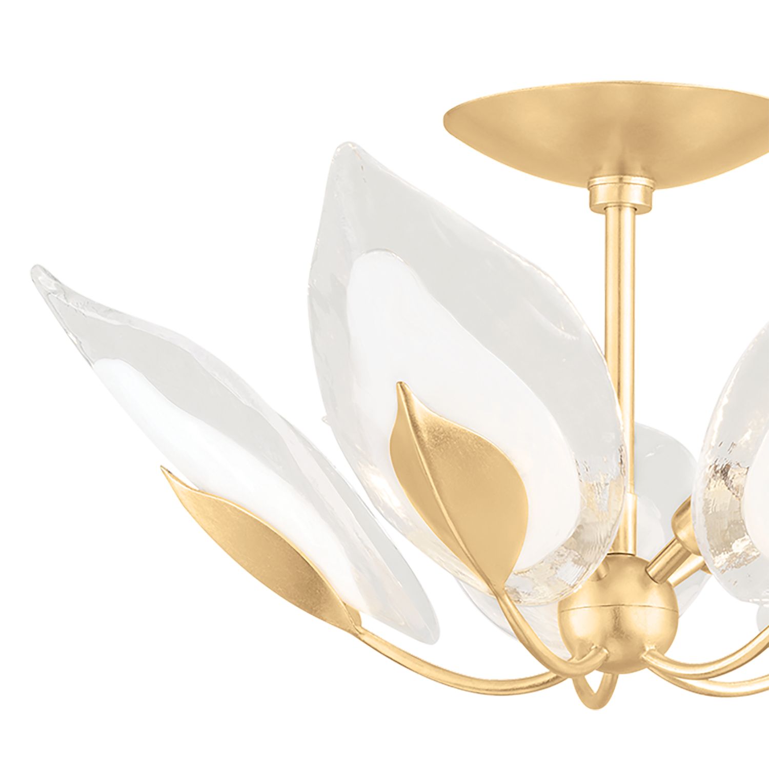 Image 2 Hudson Valley 24" Wide Gold Leaf 5-Light Ceiling Light more views