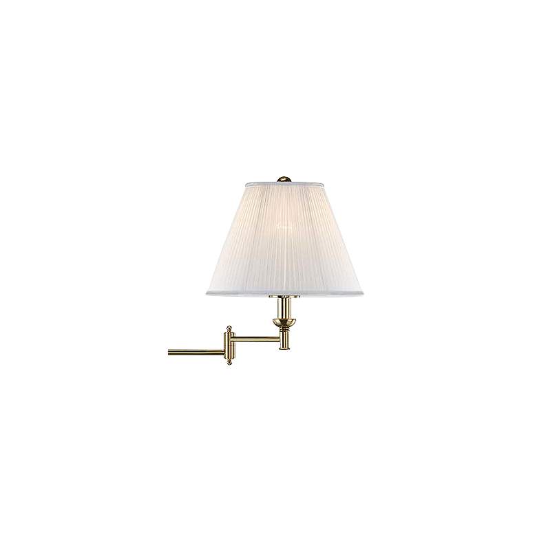 Image 2 Hudson Valley 57" High Signature No.1 Aged Brass Swing Arm Floor Lamp more views