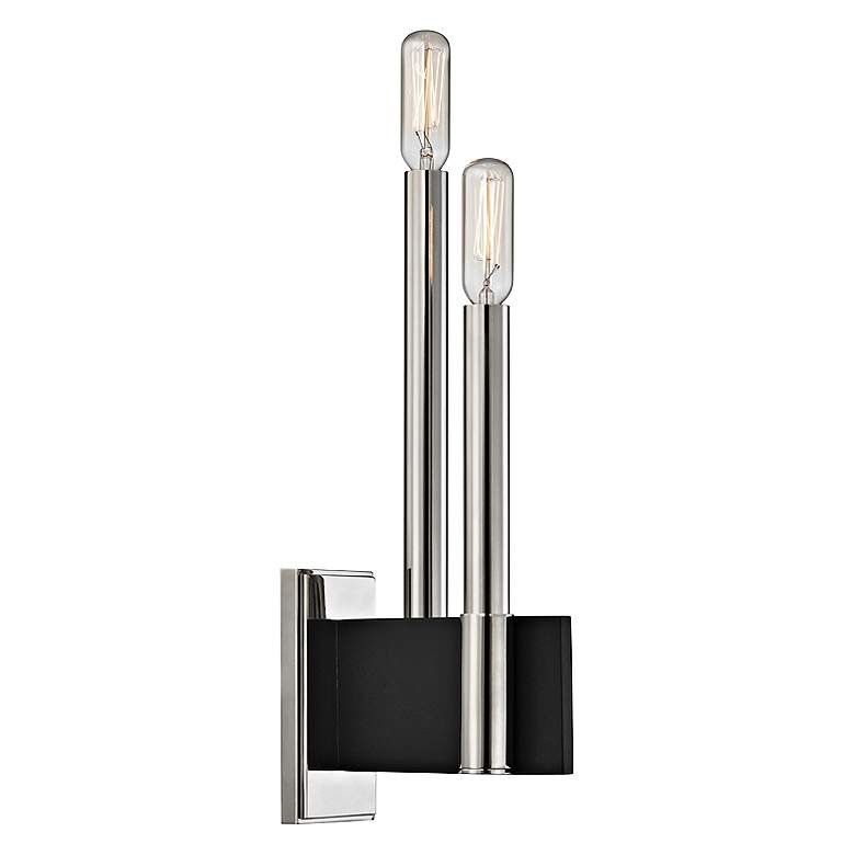 Image 1 Hudson Valley Abrams 12 3/4"H Polished Nickel Wall Sconce