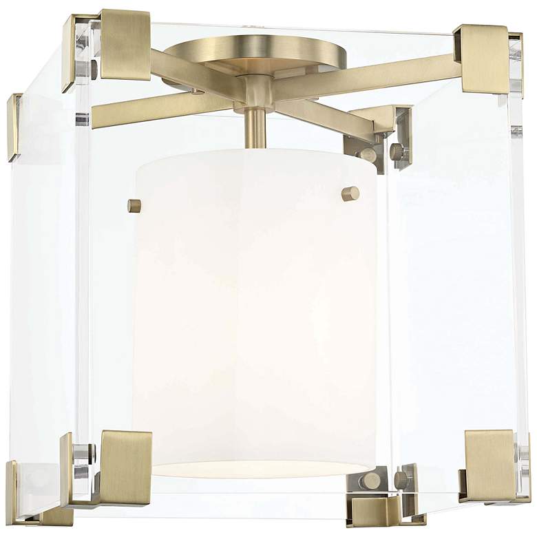 Image 1 Hudson Valley Achilles 13" Wide Aged Brass Ceiling Light