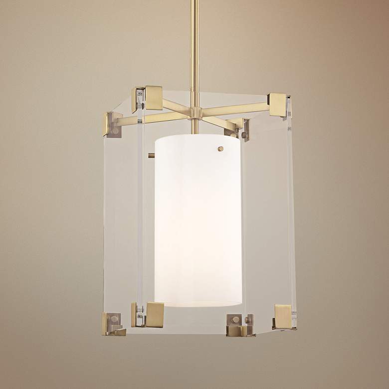 Image 1 Hudson Valley Achilles 13" Wide Aged Brass Pendant Light