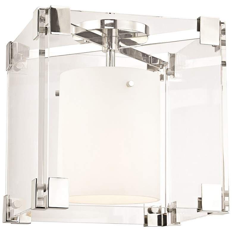 Image 1 Hudson Valley Achilles 13 inchW Polished Nickel Ceiling Light