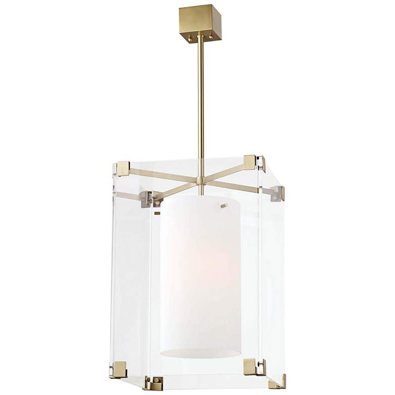 Image 2 Hudson Valley Achilles 18" Wide Aged Brass Pendant Light