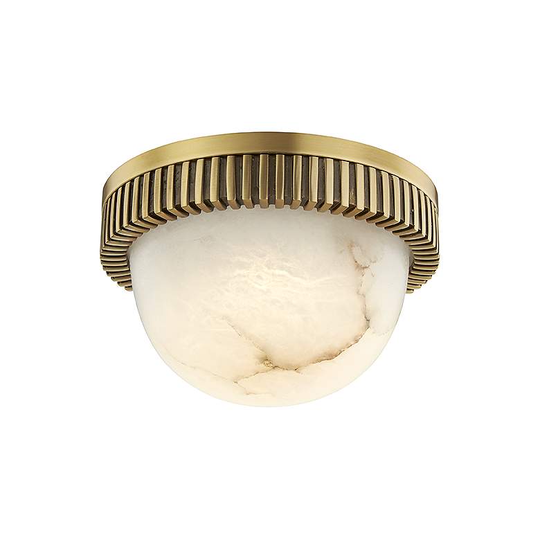 Image 2 Hudson Valley Ainsley 5" Wide Aged Brass Finish LED Flush Mount more views