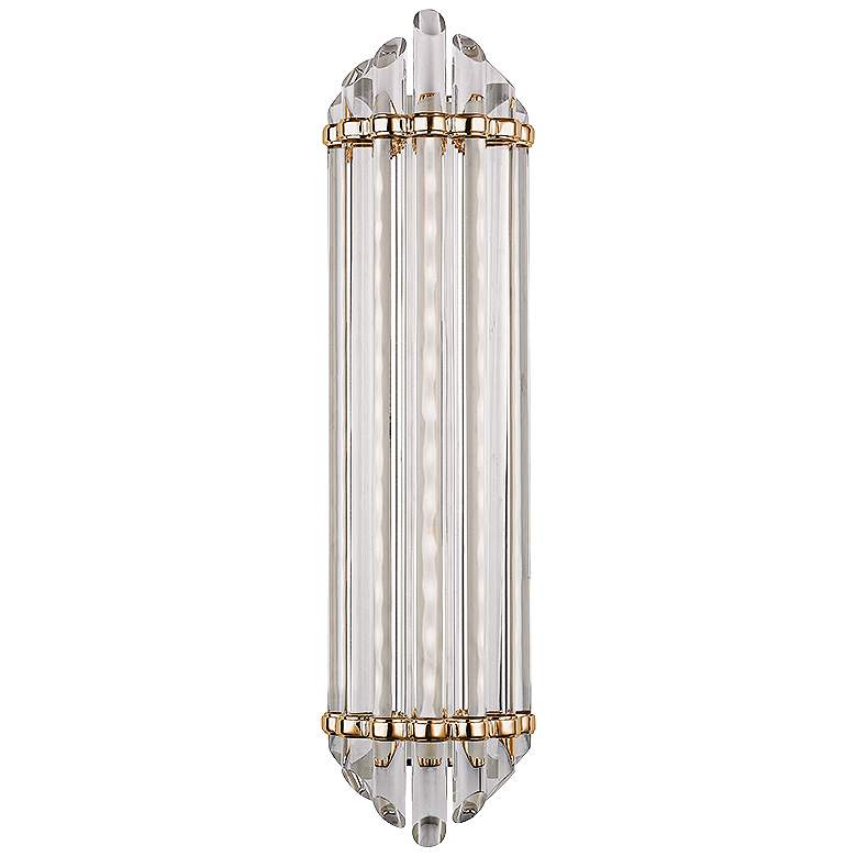 Image 1 Hudson Valley Albion 6 1/2" Wide 14-Light Aged Brass LED Wall Sconce