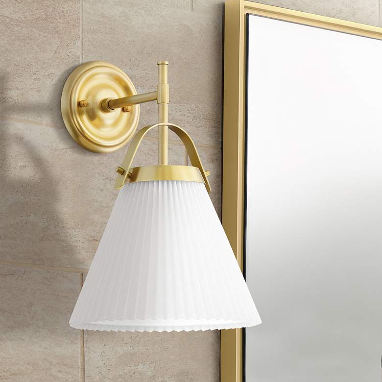 Image 1 Hudson Valley Aldridge 16 1/2" High Aged Brass Wall Sconce
