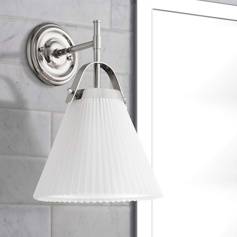 Image 1 Hudson Valley Aldridge 16 1/2"H Polished Nickel Wall Sconce