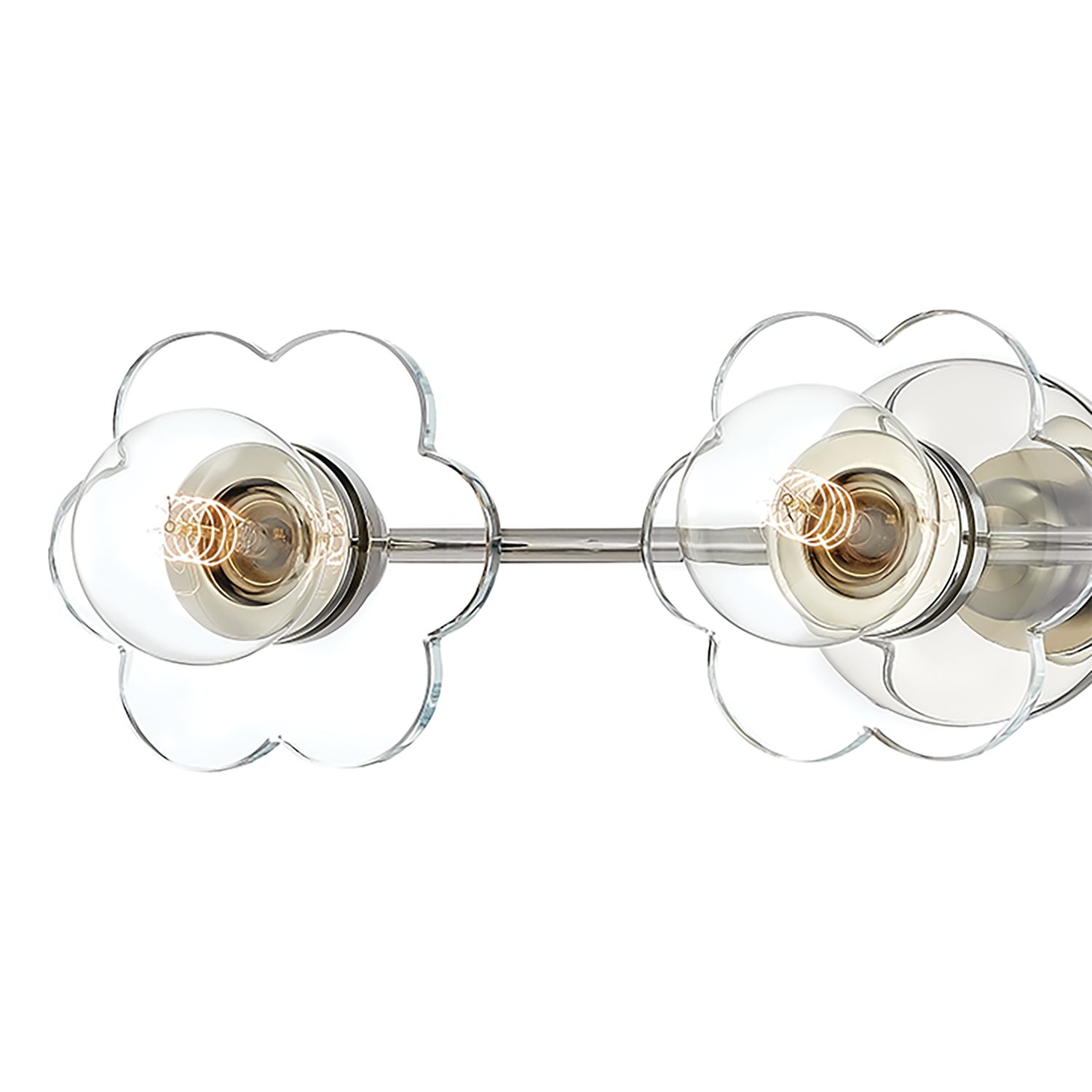 Image 2 Hudson Valley Alexa 22" 3-Light Nickel Flower Globe Glass Bath Light more views