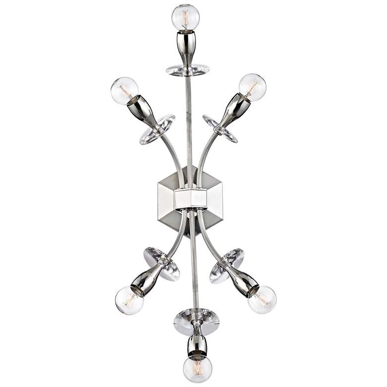Image 1 Hudson Valley Alexandria 23 inchH Polished Nickel Wall Sconce