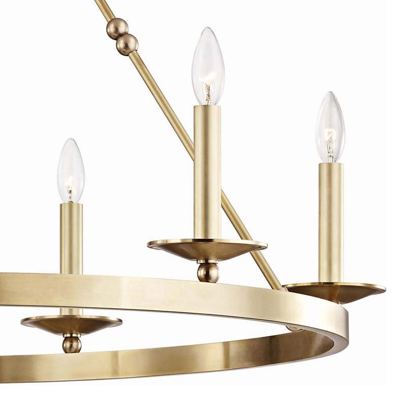 Image 3 Hudson Valley Allendale 35 3/4"W Brass 6-Light Chandelier more views