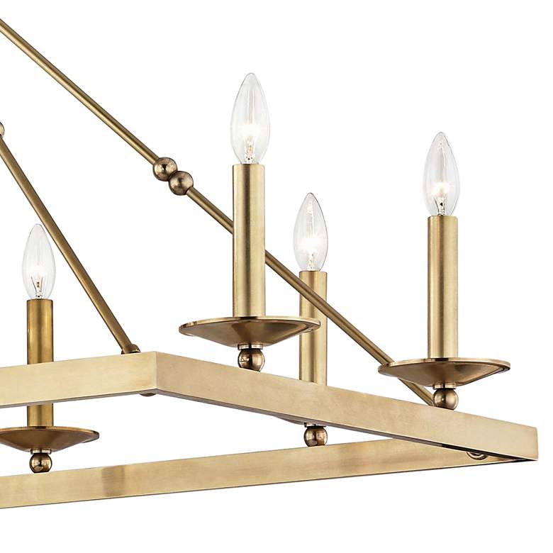 Image 3 Hudson Valley Allendale 44 1/2"W Brass 10-Light Chandelier more views