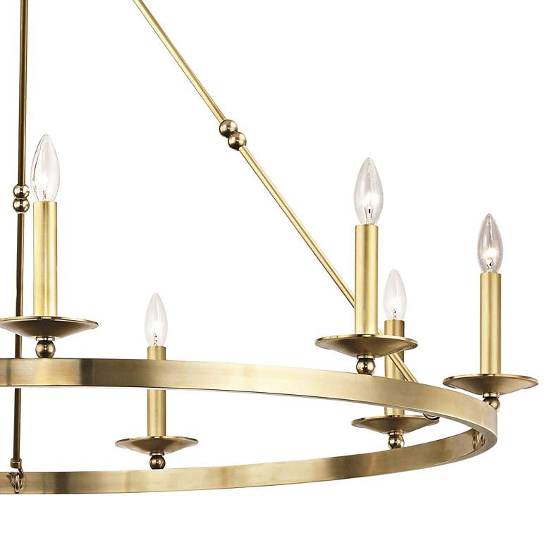 Image 3 Hudson Valley Allendale 46 3/4" Aged Brass 9-Light Ring Chandelier more views