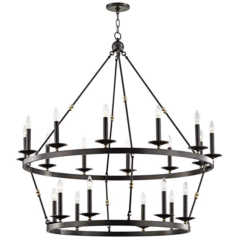 Image 2 Hudson Valley Allendale 46 3/4 inchW Bronze 20-Light Chandelier