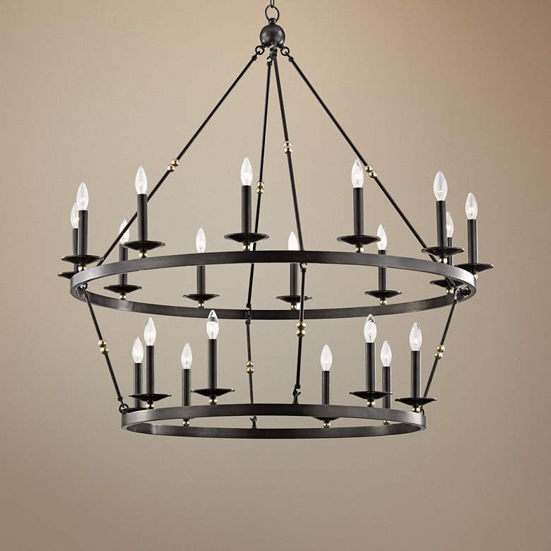 Image 1 Hudson Valley Allendale 46 3/4 inchW Bronze 20-Light Chandelier