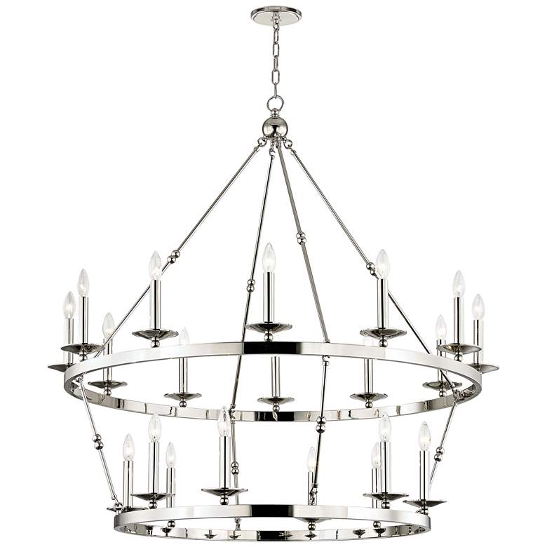 Image 1 Hudson Valley Allendale 46 3/4"W Nickel 20-Light Chandelier