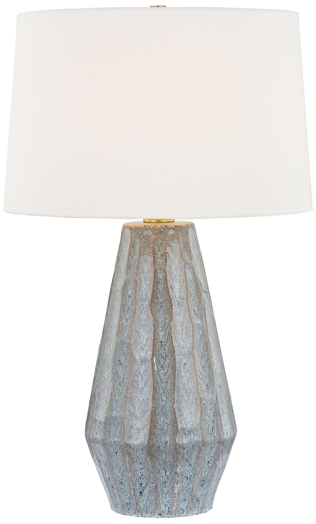 Image 2 Hudson Valley Alloway Table Lamp 19 Inch In Aged Brass/Ceramic Swept Coast more views