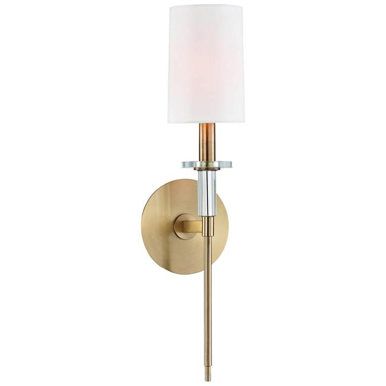 Image 1 Hudson Valley Amherst 18 3/4" High Aged Brass Wall Sconce