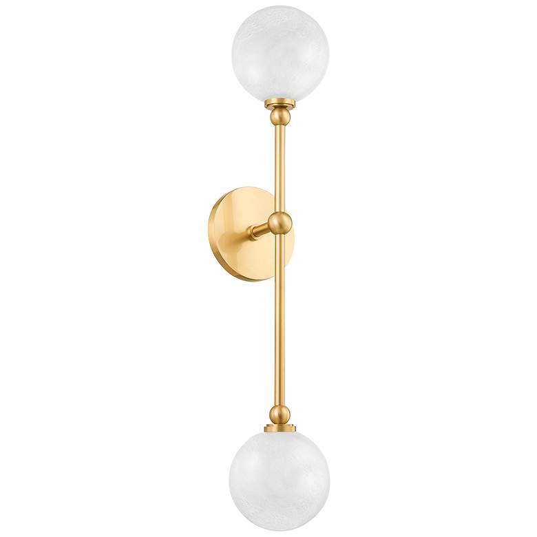 Image 1 Hudson Valley Andrews 4.75" Wide Aged Brass 2 Light LED Wall Sconce