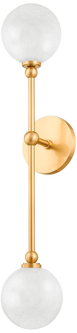 Image 3 Hudson Valley Andrews 4.75" Wide Aged Brass 2 Light LED Wall Sconce more views