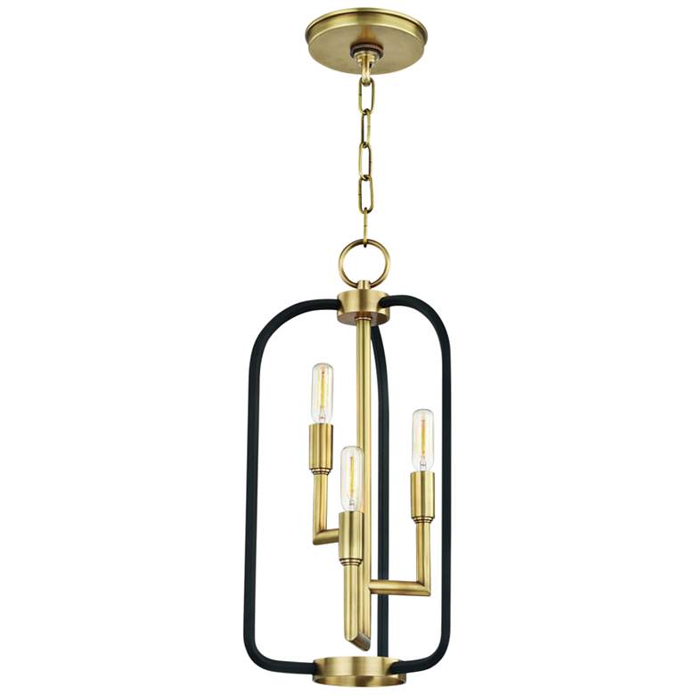 Image 3 Hudson Valley Angler 10"W Aged Brass 3-Light Mini Chandelier more views