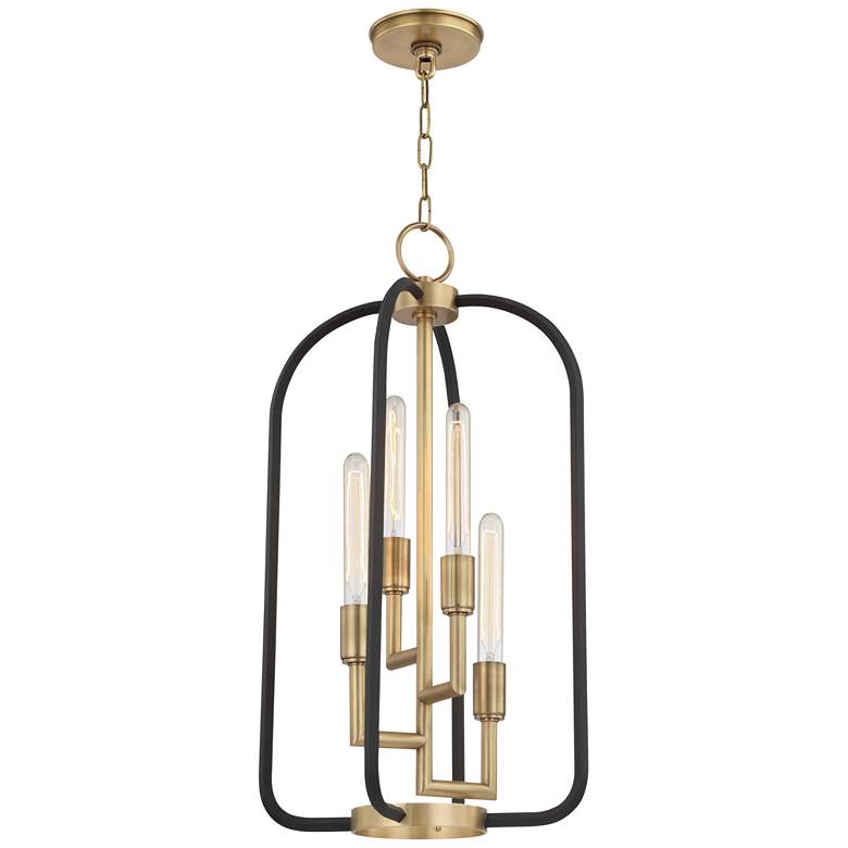 Image 1 Hudson Valley Angler 15" Wide Aged Brass 4 Light Chandelier