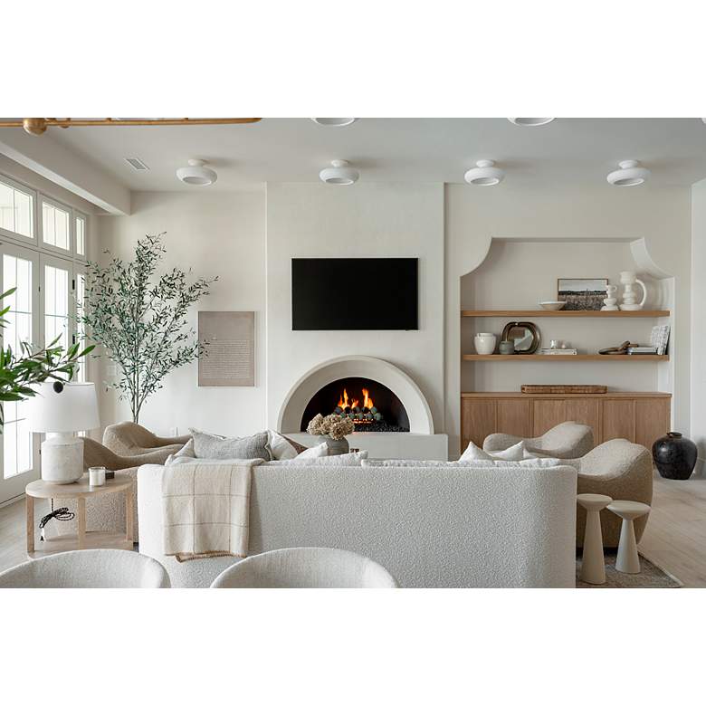 Image 4 Hudson Valley Annie 16" Wide White Ceramic Modern Ceiling Light more views