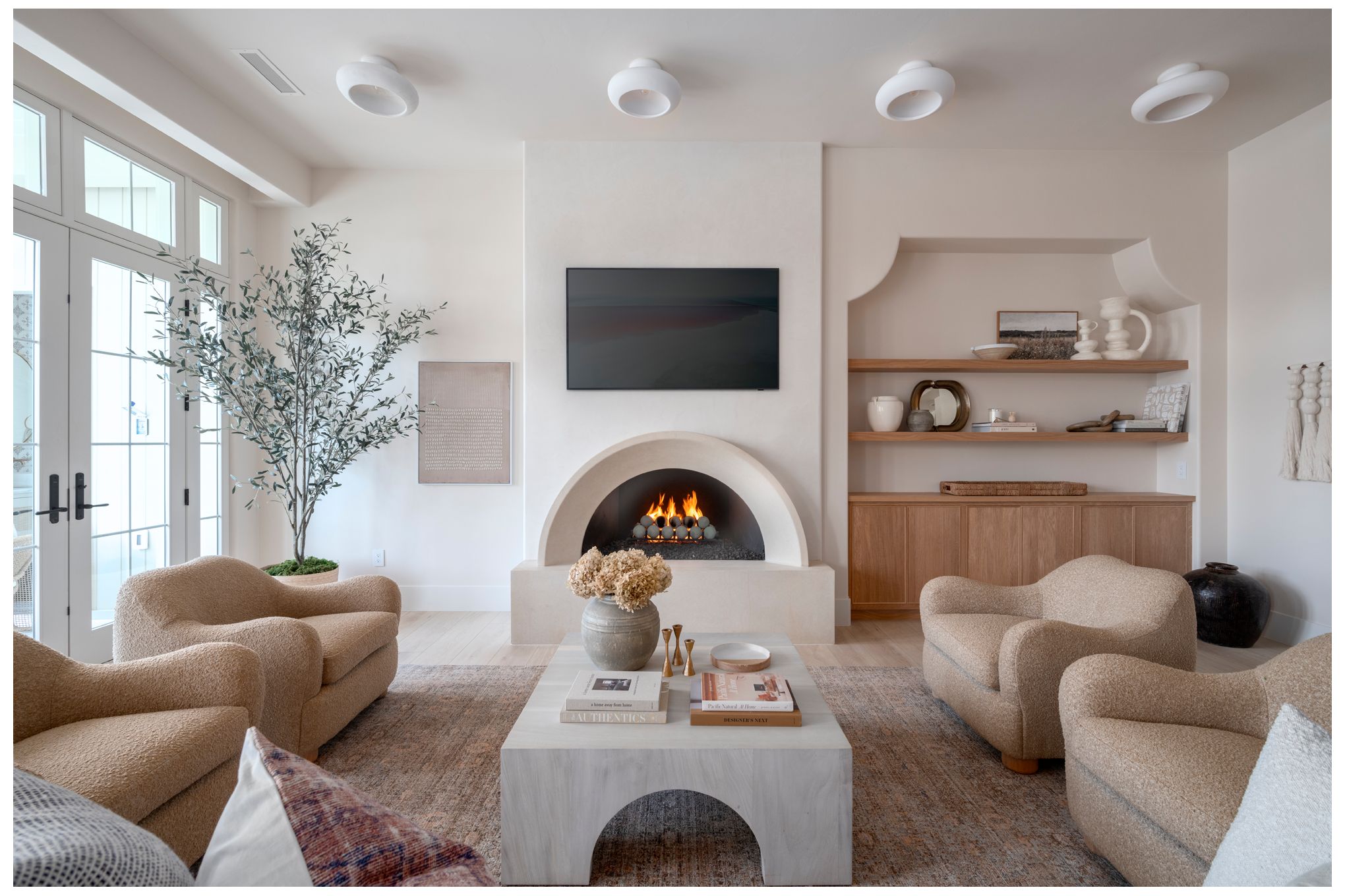 Hudson Valley Annie 16" Wide White Ceramic Modern Ceiling Light