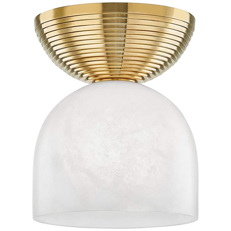 Image 1 Hudson Valley Aragon 8" Wide Aged Brass LED Ceiling Light