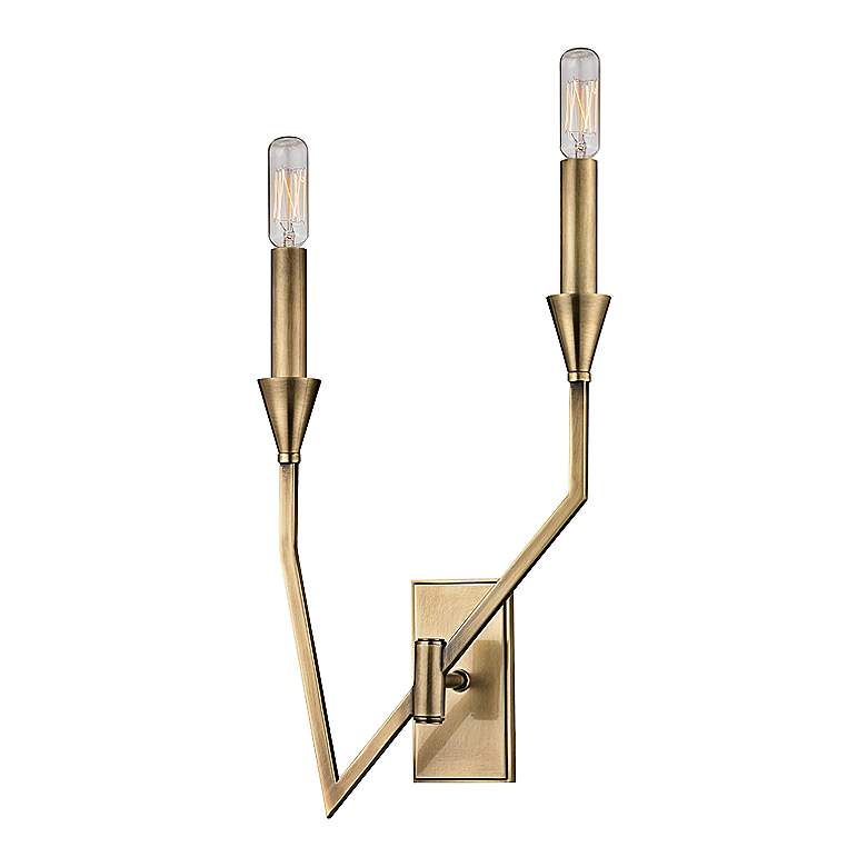 Image 1 Hudson Valley Archie 18" High Aged Brass Right Wall Sconce