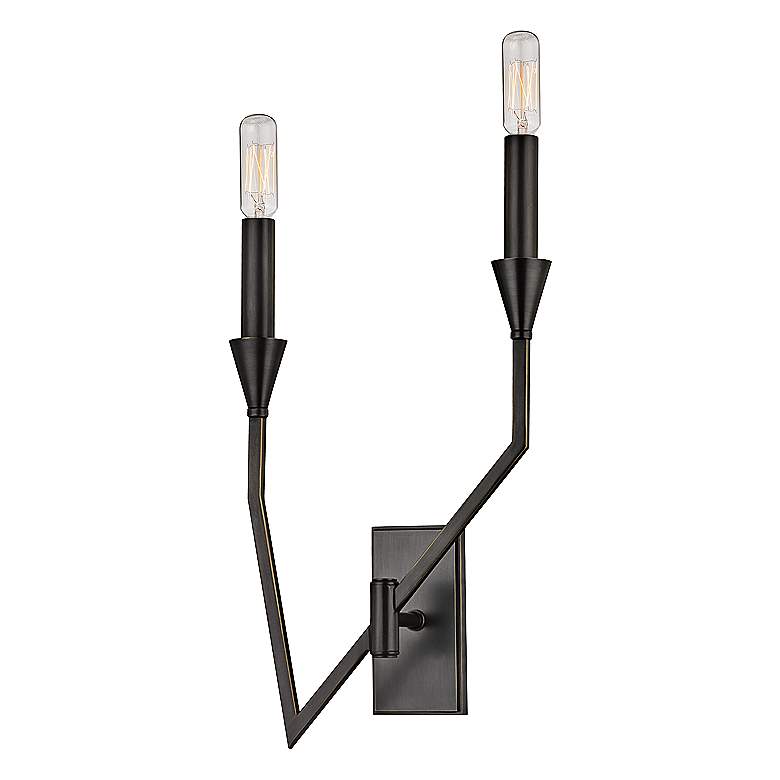 Image 1 Hudson Valley Archie 18" High Old Bronze Right Wall Sconce