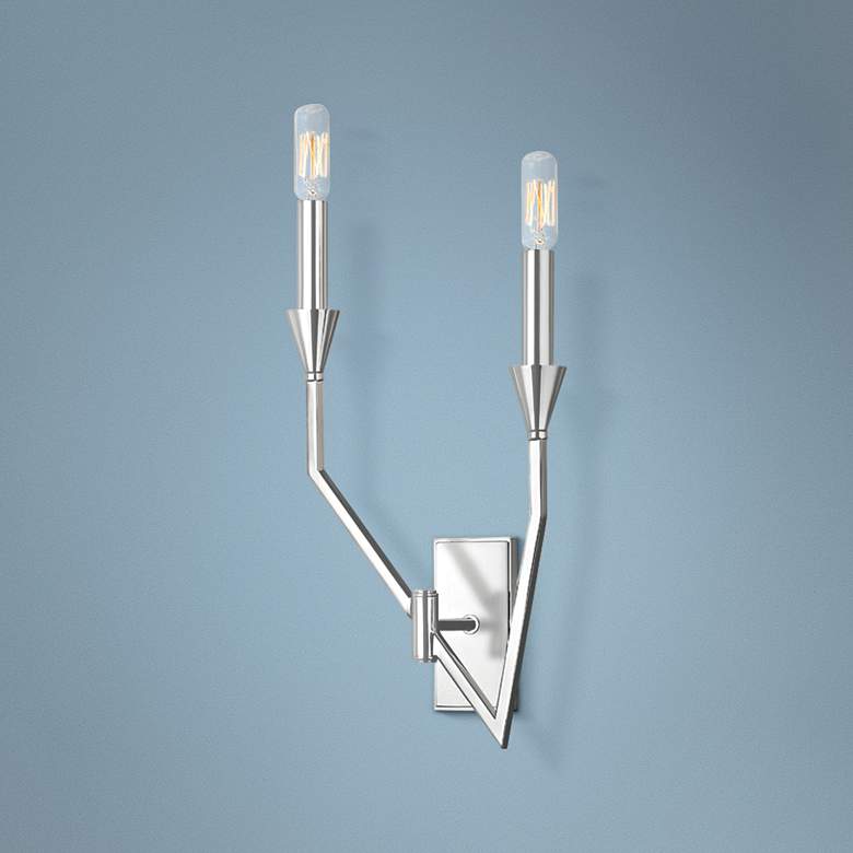 Image 1 Hudson Valley Archie 18 inchH Polished Nickel Left Wall Sconce