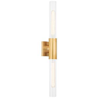 Hudson Valley Asher 27 1/2"H Aged Brass 2-Light Wall Sconce