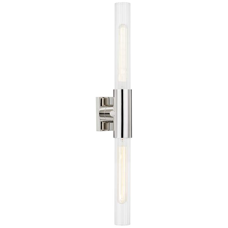 Image 1 Hudson Valley Asher 4.25" Wide Polished Nickel 2 Light Wall Sconce