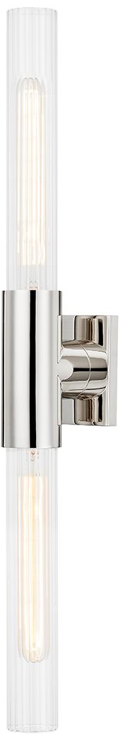 Image 2 Hudson Valley Asher 4.25" Wide Polished Nickel 2 Light Wall Sconce more views