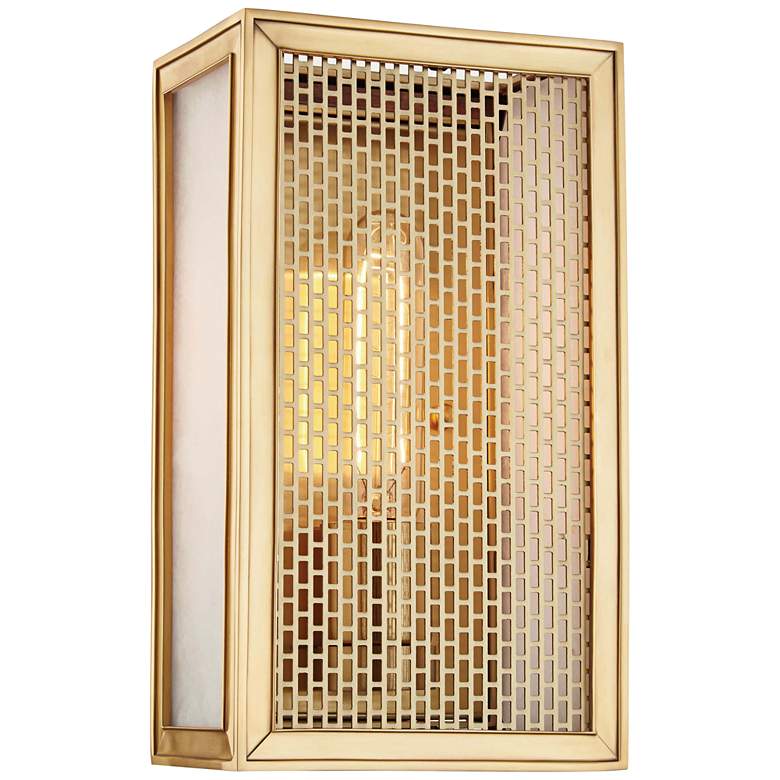Image 1 Hudson Valley Ashford 10 inch High Aged Brass Wall Sconce