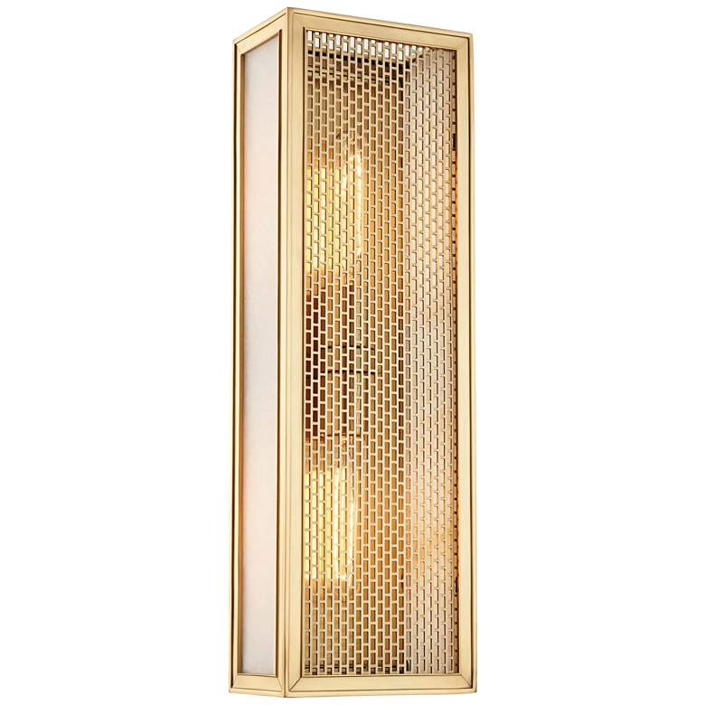 Image 1 Hudson Valley Ashford 18 inchH Aged Brass 2-Light Wall Sconce