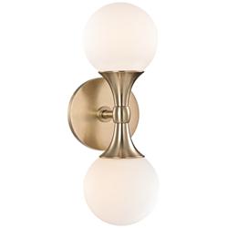 Hudson Valley Astoria 13 1/2"H Aged Brass LED Wall Sconce