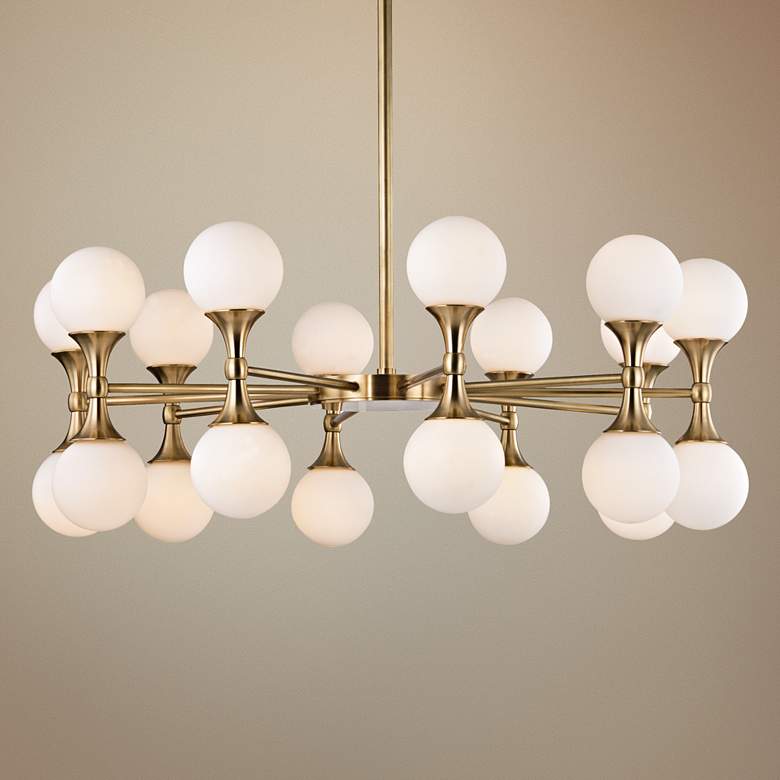 Image 1 Hudson Valley Astoria 36 inch Wide Aged Brass LED Chandelier