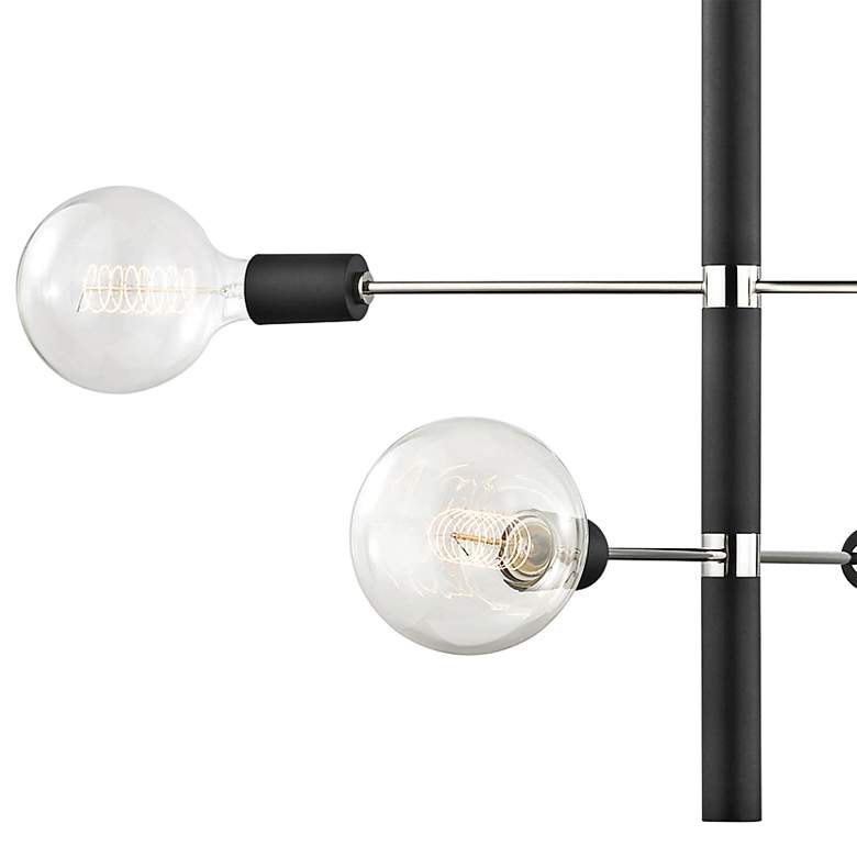 Image 2 Hudson Valley Astrid 24" Nickel and Black 4-Light Modern Chandelier more views