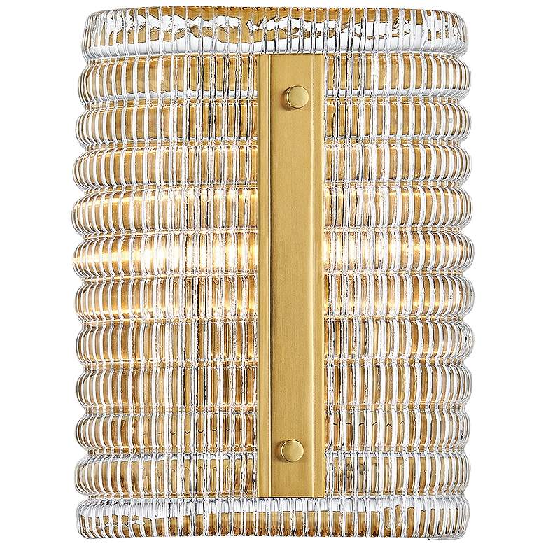 Image 1 Hudson Valley Athens 9 1/2" High Aged Brass Wall Sconce