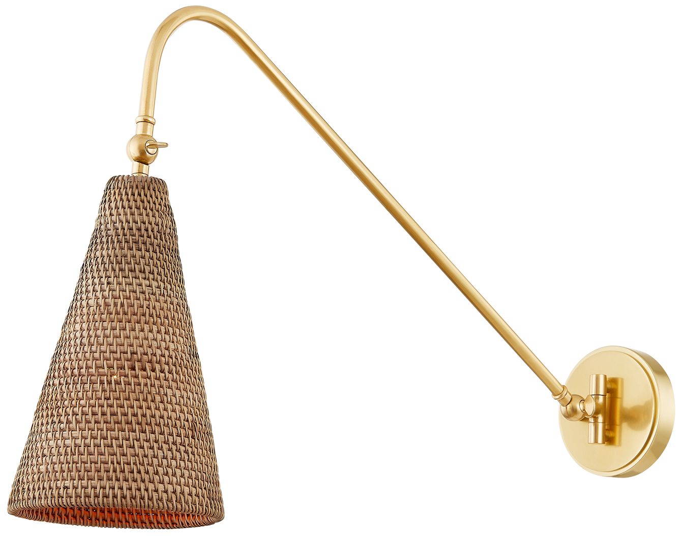 Image 2 Hudson Valley Averack Plug-In Sconce 5.75 Inch In Aged Brass more views