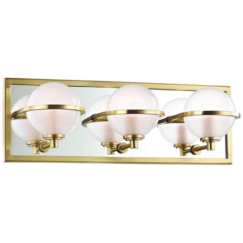 Image 1 Hudson Valley Axiom 18 inch Wide Aged Brass 3-LED Bath Light