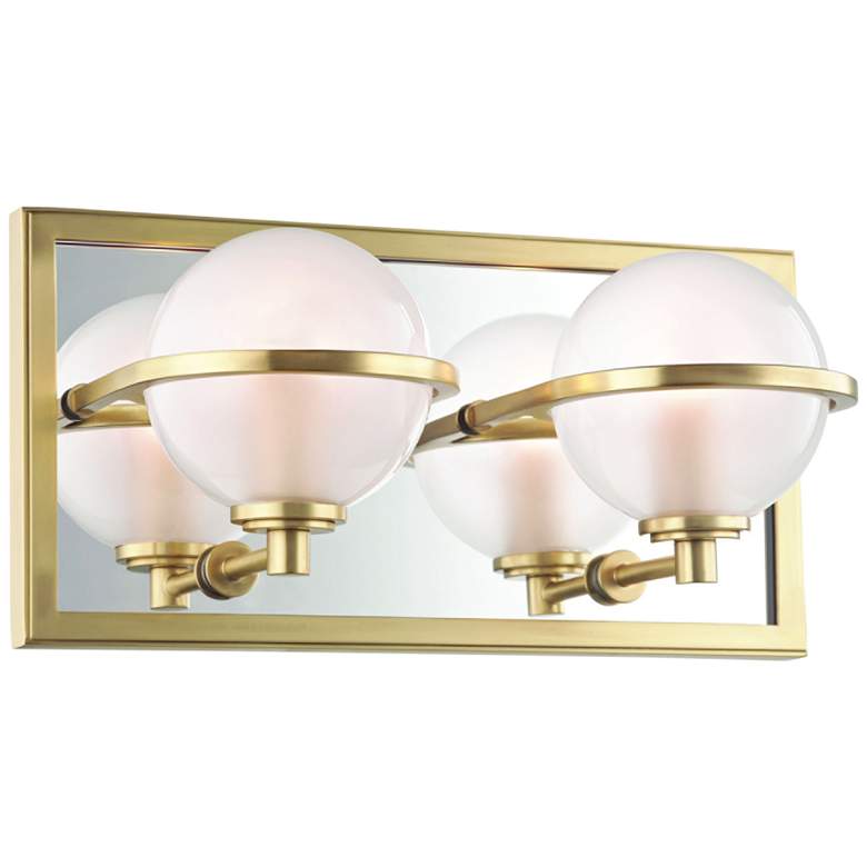 Image 1 Hudson Valley Axiom 6 inch High Aged Brass 2-LED Wall Sconce