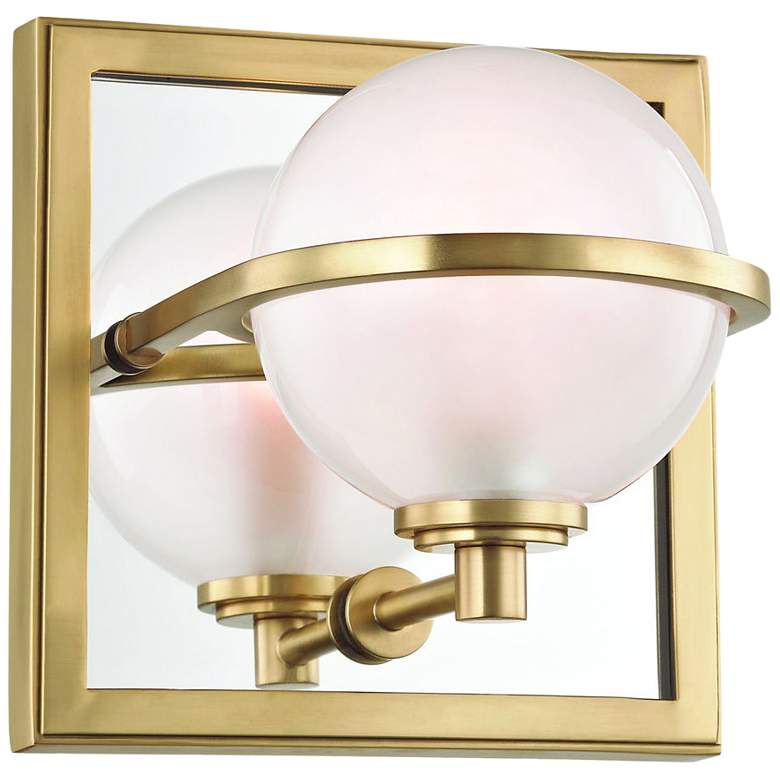 Image 1 Hudson Valley Axiom 6" High Aged Brass LED Wall Sconce