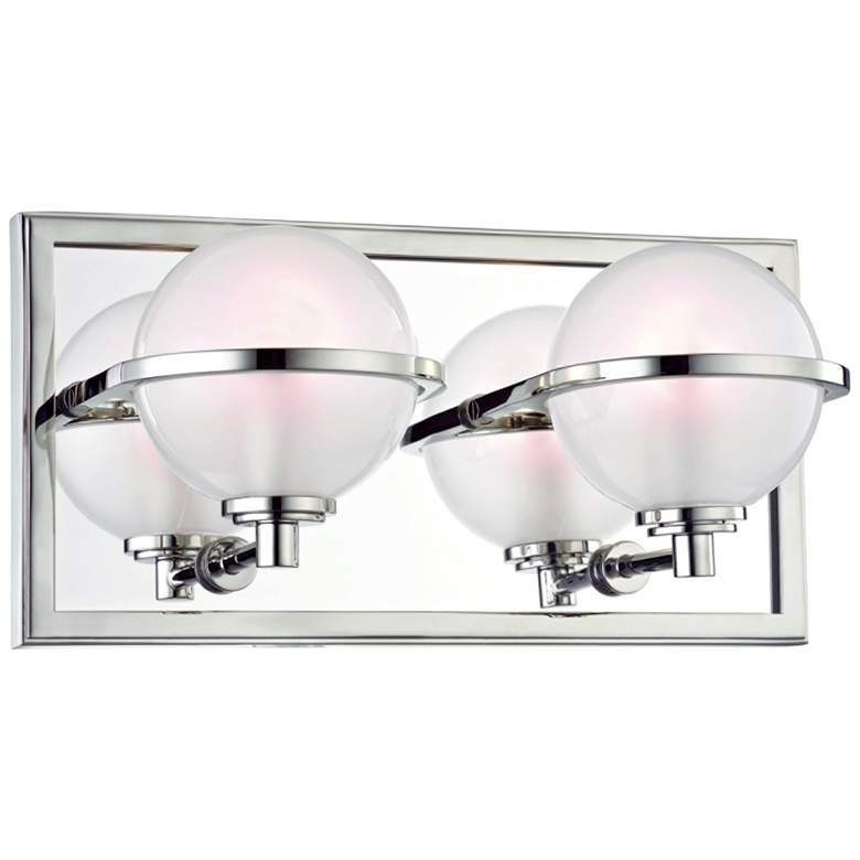 Image 1 Hudson Valley Axiom 6 inchH Polished Nickel 2-LED Wall Sconce